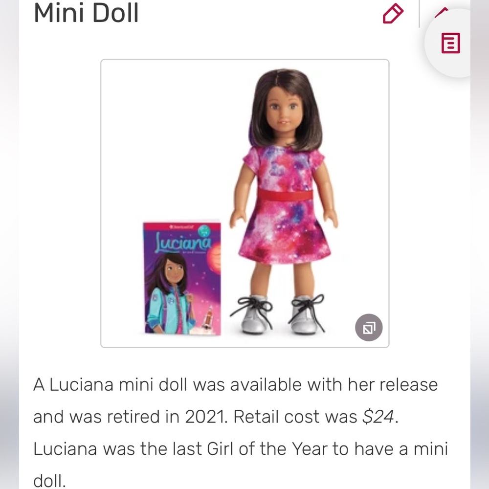 American Girl Luciana Vega Doll in Blue and Pink Box - Picture 7 of 7